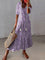 Sophia - Boho Vintage V-Neck Summer Dress - Purple