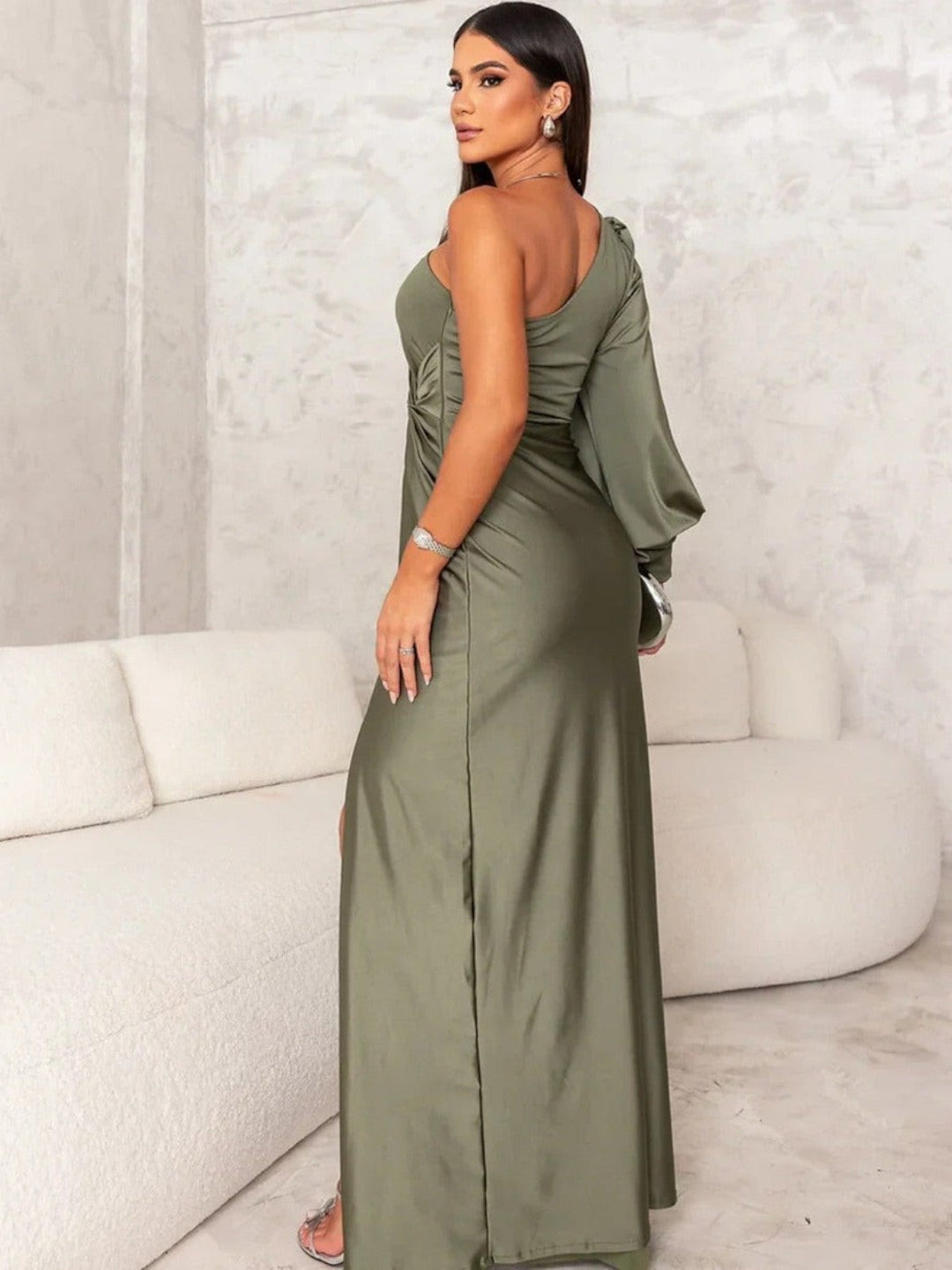 Latina One-Shoulder Ruched Maxi Dress
