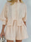 Mira Cotton Pinstripe Long-Sleeve Shorts Set - Yellow