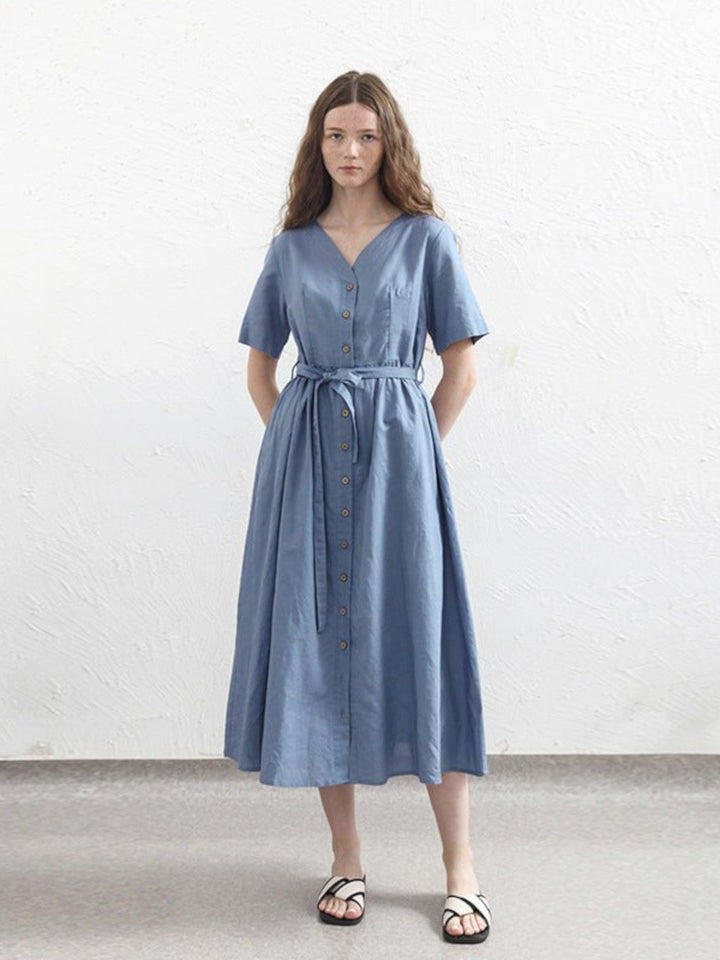 Luna Button-Down Midi Dress