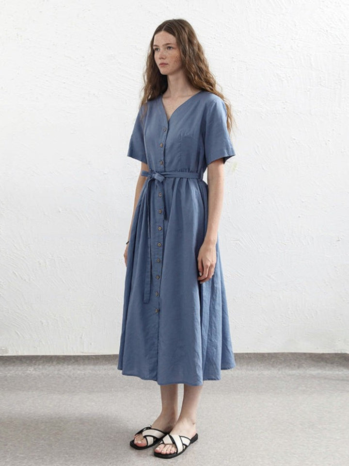 Luna Button-Down Midi Dress