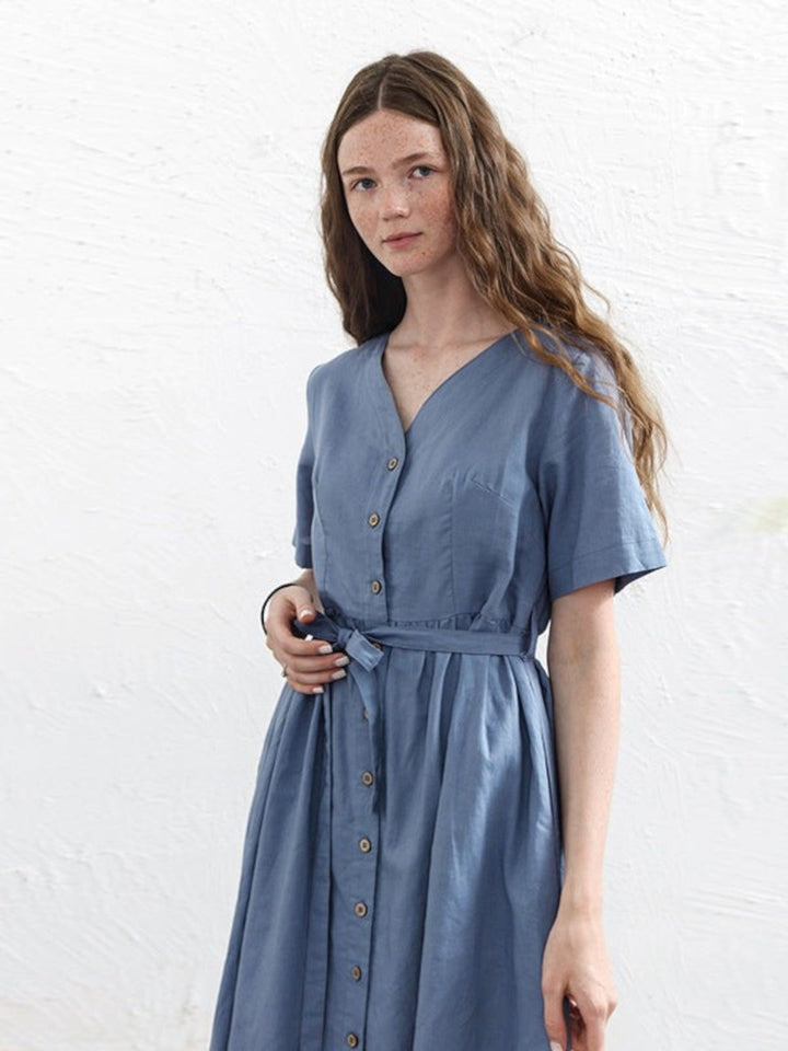Luna Button-Down Midi Dress