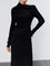 Mira Asymmetric Caramel Knit Top - Black
