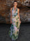 Seren Tie Dye Halter Skirt Set - Green