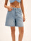 Chloe's Essential Casual Denim Shorts - LightBlue