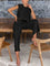Lira Linen Wide-Leg Two-Piece Set - Black