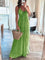 Aurelia Backless Halter Maxi Dress - Green