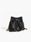Lily Vintage Leather Shoulder Bag - Black