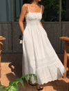 Celeste Embroidered Shirred Maxi Dress