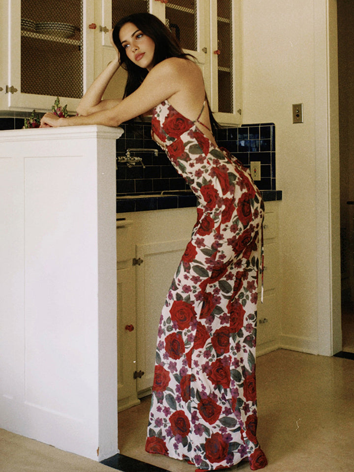 Elara Bloom Floral V-Neck Maxi Dress