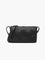 Luna Compact Black Woven Crossbody Bag - Black