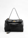 Sienna Leather Croc-Embossed Handbag