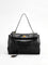 Sienna Leather Croc-Embossed Handbag - Black