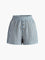 Clara Vintage Pinstripe Button Shorts - Blue