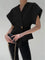 Nora | V-Neck Button Blouse - Black