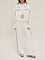 Vivara Contrast Trim Zipper Pants Set - White