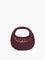 Fiora Rounded Woven Handbag - Burgundy
