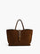 Vivara Top Handle Suede Bag - Brown