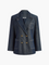 Clara Cotton Lapel Denim Blazer - Blue