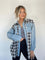 Evie Denim and Plaid Hybrid Shirt - Blue