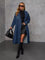 Tahlia Double-Breasted Denim Trench Coat - Blue