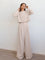 Josie Plain Two-Piece Palaz Set - Beige