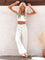 Hallie High-Waist Linen Pants - White