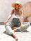 Hallie High-Waist Linen Pants - Green