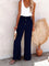 Hallie High-Waist Linen Pants - Blue