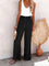 Hallie High-Waist Linen Pants - Black