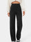 Ivy High-Waist Wide-Leg Stretch Trousers - Black