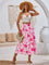 Mila Floral Midi Summer Skirt - Pink
