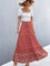 Luna Bohemian Floral Maxi Skirt - Red