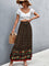 Luna Bohemian Floral Maxi Skirt - Black