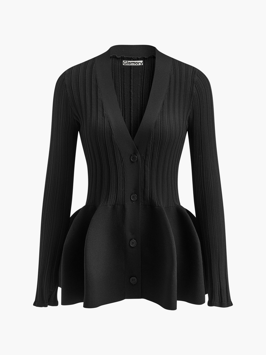 Elisa V-Neck Ruffle Button Cardigan