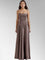 Anabel White Satin Lace-Up Evening Gown - Brown