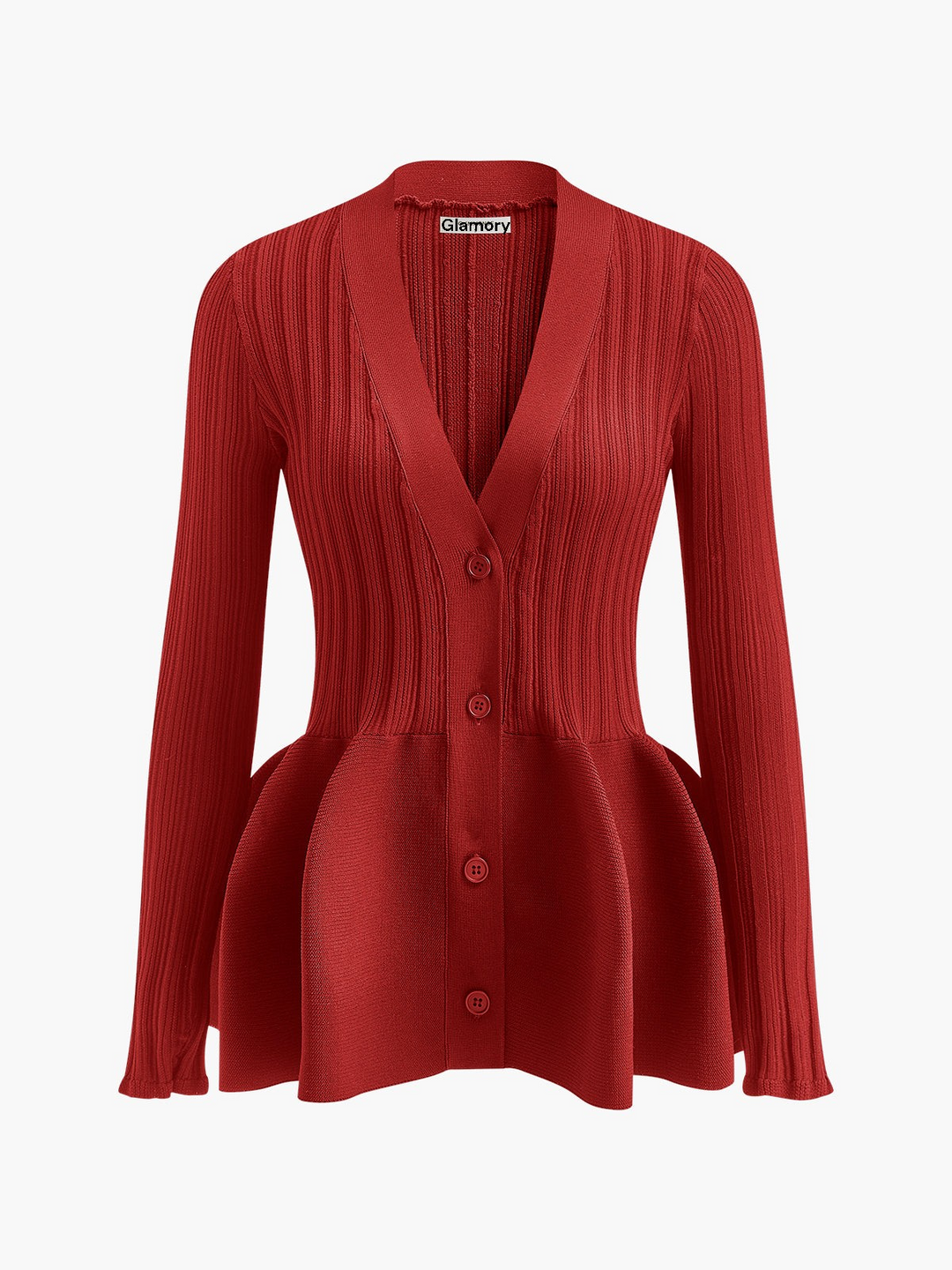 Elisa V-Neck Ruffle Button Cardigan