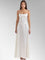 Anabel White Satin Lace-Up Evening Gown - White