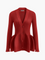 Elisa V-Neck Ruffle Button Cardigan - Red