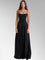 Anabel White Satin Lace-Up Evening Gown - Black