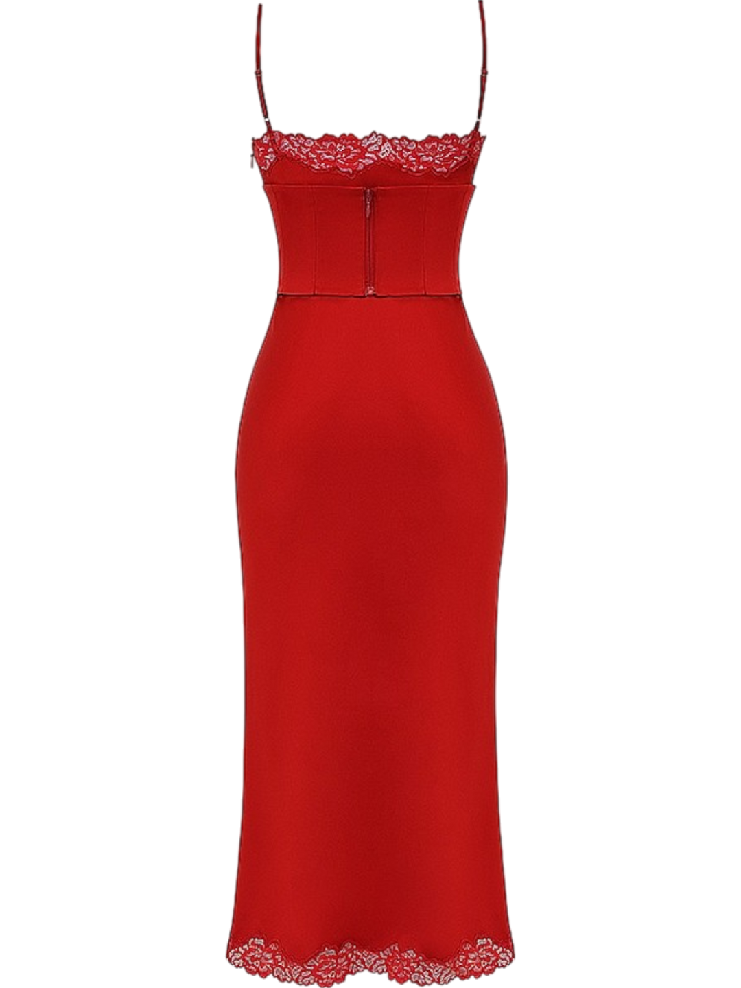 Alita Red Satin Slip Maxi Dress