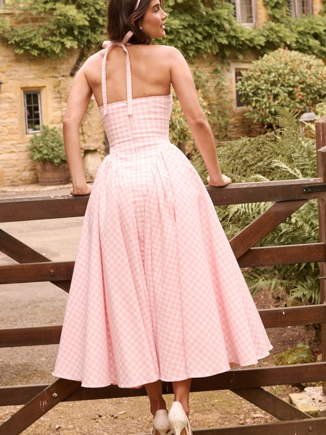 Luna Strawberry Halter Midi Dress