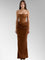Glamora Brown Strapless Maxi Dress - Brown