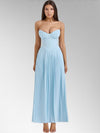 Zina Skyblue Pleated Maxi Dress