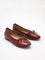 Fiora Bow Mary Jane Flats Shoes - Burgundy