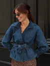 Seren Minimalist Belted Denim Jacket