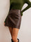 Mila High-Waist Crocodile Mini Skirt - Dark Brown