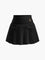 Aria Metal Letter Pleated Mini Skirt - Black