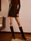 Amara Corduroy Pockets Belted Shorts - Dark Brown