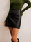 Mila High-Waist Crocodile Mini Skirt - Black